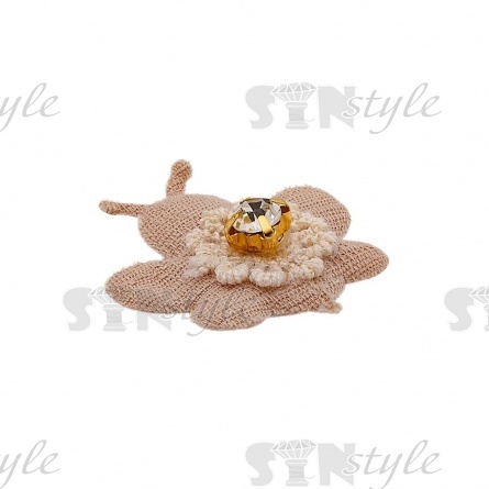 Аппликация 3D "Бабочка", цвет бежевый, размер 30х25 мм фото 2