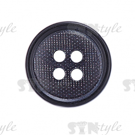 Пуговица пластиковая на четыре прокола, размер 24L, цвет черный фото 2