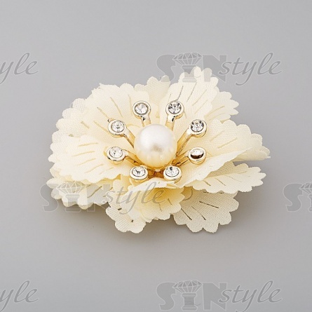 Цветочки декоративные, цвет шампань, диаметр 50 мм,  фото 2