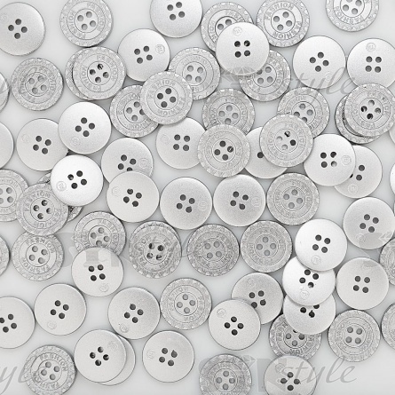 Пуговица пластиковая на четыре прокола, размер 28L, цвет серебристый фото 4