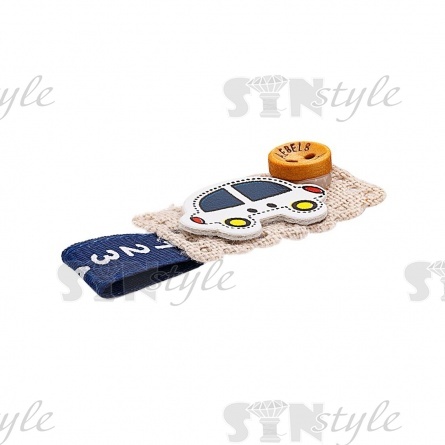 Аппликация 3D "Рамка" с машинкой, цвет бежевый, размер 45х20 мм фото 2