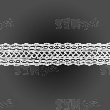 Кружево ажурное матовая нить, ширина 85 мм, цвет белый, намотка 15 ярдов фото 1