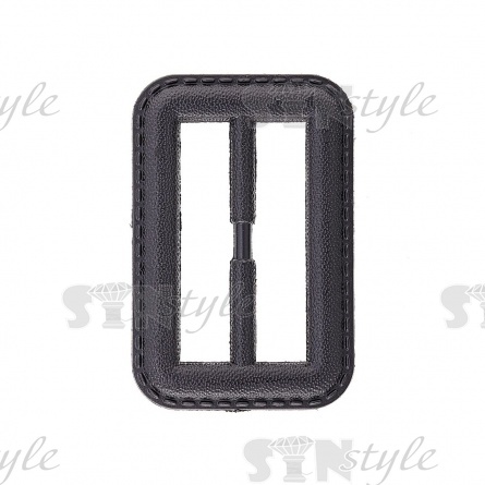 Пряжка пластиковая двухщелевая, внутренний размер 38 мм, цвет черный фото 1