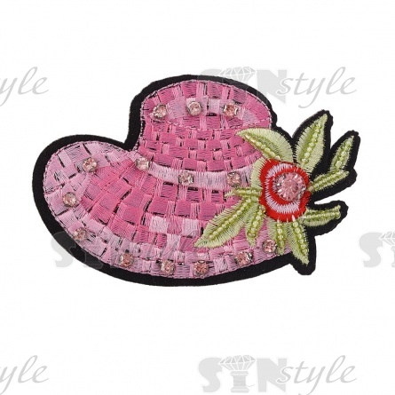 Аппликация "Шляпка" с элементами из бисера, размер 90х60 мм  фото 1