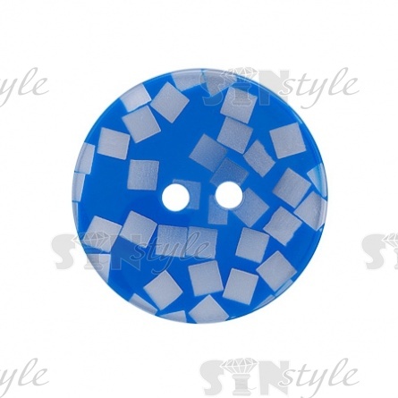 Пуговица пластиковая на два прокола, размер 60L, цвет голубой фото 1