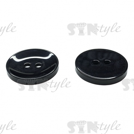 Пуговица пластиковая на два прокола, размер 40L, цвет черный фото 2