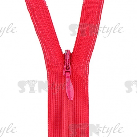 Молния спираль, тип 3, потайная, неразъемная, основа капрон, длина 50 см, цвет 817 (гвоздичный), бегунок цвета основы фото 2