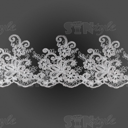 Кружево гипюр, ширина 195 мм, цвет сияющий белый, намотка 15 ярдов фото 2
