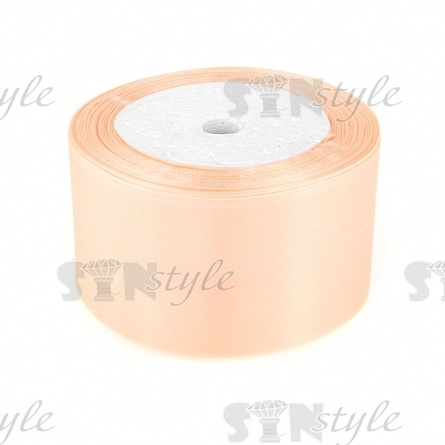 Декоративная лента атласная, ширина 50 мм, длина 25 ярдов, цвет светлая пудра (№006) фото 1