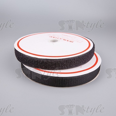 Лента "Контакт" (Липучка), ширина 30 мм, цвет черный, рулон 25 метров, комплект из двух рулонов фото 1