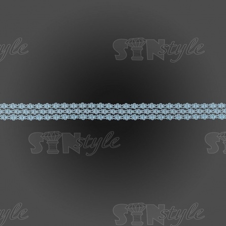 Кружево на сетке с цветочным рисунком, цвет голубой (№4),  ширина 25 мм, намотка 300 ярдов фото 3