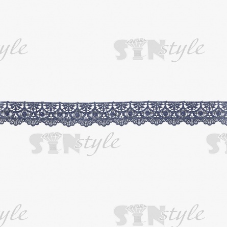 Кружево ажурное, ширина 35 мм, цвет темно- синий, намотка 15 ярдов фото 1