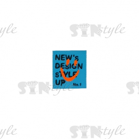 Аппликация пришивная ПВХ, размер 40х45 мм, цвет синий фото 1