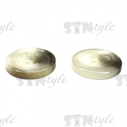 Пуговица пластиковая на четыре прокола, размер 44L, цвет шампань+серый фото 2