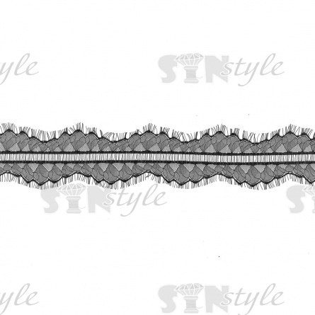 Кружево "Французское", ширина 90 мм, цвет черный, длина 3 метра фото 2