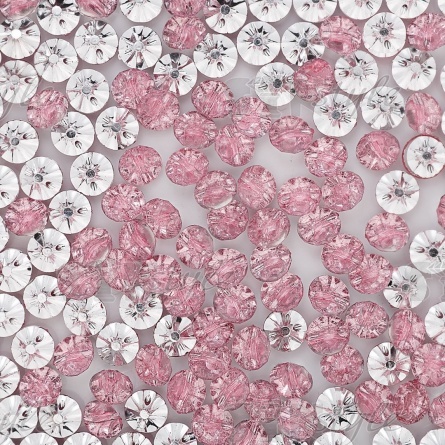 Пуговица на полуножке, размер 20L, в форме полусферы, цвет грязно-розовый прозрачный фото 3