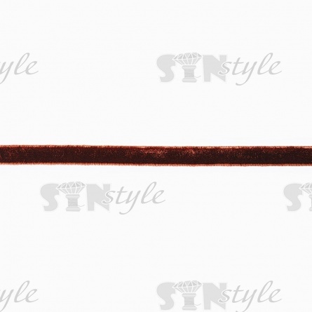 Лента бархатная, ширина 10 мм, цвет коричневый, намотка 50 ярдов фото 1