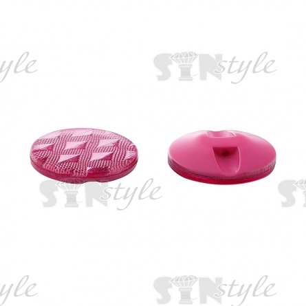 Пуговица пластиковая на полуножке, размер 34L, форма круглая, рисунок "ромб", цвет розовый фото 2