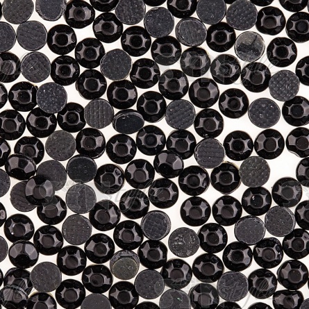 Стразы термоклеевые акриловые SS16, цвет черный,500гр/уп фото 3