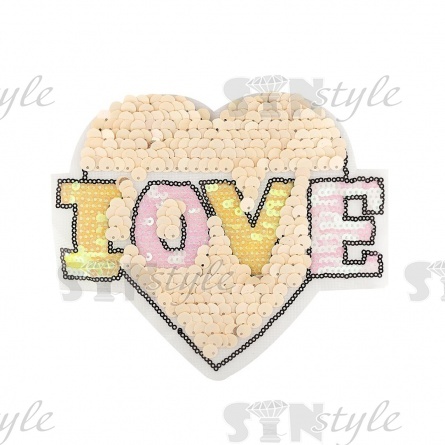 Аппликации из пайеток на основе из сетки, размер 190х155 мм фото 2