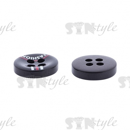 Пуговица пластиковая на четыре прокола, размер 18L, цвет черный фото 2