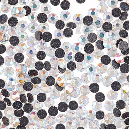 Стразы термоклеевые стеклянные SS10, форма круг, цвет радужный (голография), 1 440 шт/уп  фото 2