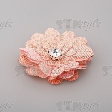 Цветочки декоративные, цвет персик, размер 40 мм,  фото 2