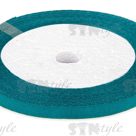 Декоративная лента атласная, ширина 6 мм, намотка 25 ярдов, цвет нефритовый (№115) фото 2
