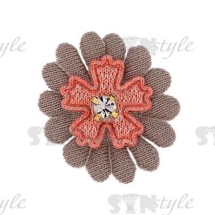 Аппликация 3D "Цветочек", цвет серый, размер 25 мм фото 1