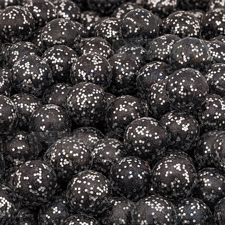 Бусины под жемчуг прибивные с серебряным напылением, размер 8 мм, цвет черный, вес 500 г  фото 3