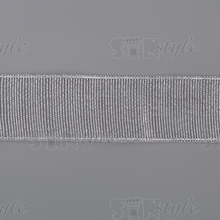 Тесьма люрикс, ширина 25 мм, намотка 25 ярдов, цвет серебряный фото 2