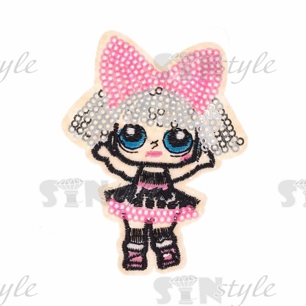 Термоаппликация текстильная, синтетическая, размер 62х80 мм фото 1