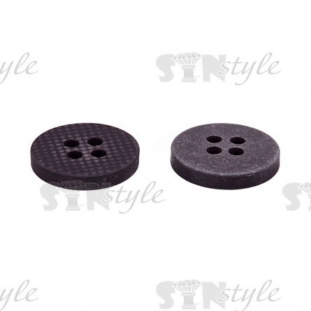 Пуговица пластиковая на четыре прокола, размер 24L, цвет темно-серый фото 3