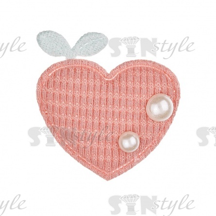 Аппликация 3D "Сердечко", цвет грязно-розовый, размер 40х40 мм фото 1