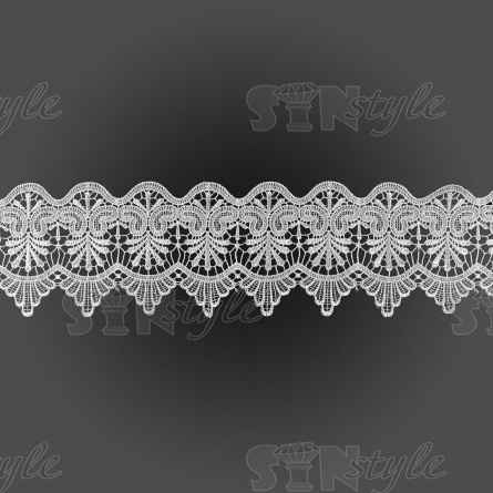 Кружево ажурное, нежная воздушная гирлянда с резными краями, ширина 120 мм, цвет белый, намотка 15 ярдов фото 2