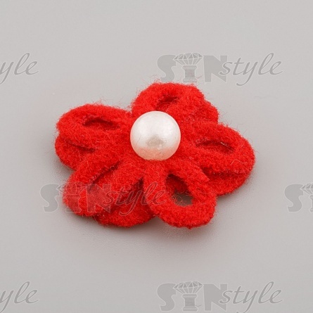 Цветочки декоративные, цвет красный, размер 25 мм,  фото 2