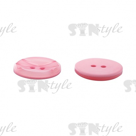 Пуговица пластиковая на два прокола, розовая, 40L фото 3