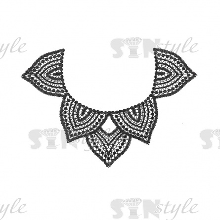 Воротник пришивной кружевной, цвет черный фото 1