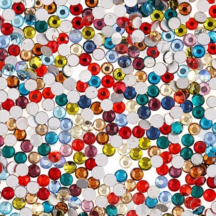 Стразы холодной фиксации SS6, цвет МIХ фото 2