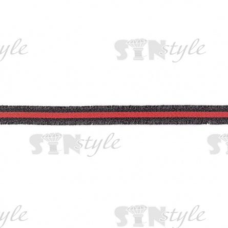 Тесьма букле с бахромой, ширина 20 мм, намотка 45 ярдов, цвет черный+красный фото 2