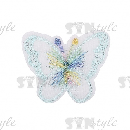 Аппликации бабочки из капрона, размер 45х35 мм цвет светло-салатовый фото 1