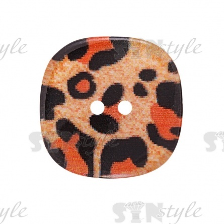 Пуговица пластиковая на два прокола, цвет терракотовый с черным, размер 48L фото 2