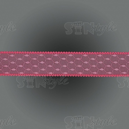 Декоративная лента капроновая двухслойная, ширина 40 мм, намотка 25 ярдов, цвет фуксия  фото 2