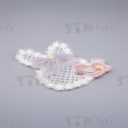 Аппликация на сетке пришивная "Зайчик", размер 140 мм х 150 мм фото 4