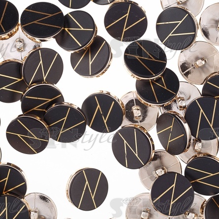 Пуговица пластиковая на  ножке, размер 44L, цвет золото/черный фото 2