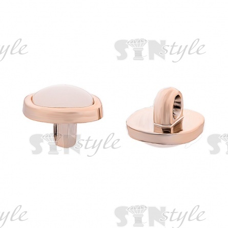 Пуговица пластиковая на ножке, размер 20L, цвет золотой+белый фото 2