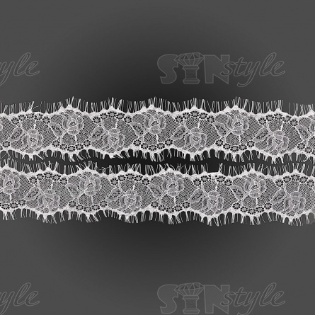 Кружево "Французское", ширина 80 мм, цвет белый, длина 3 метра фото 1