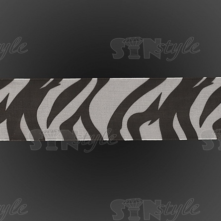 Дкоративная лента капроновая "зебра", ширина 40 мм, намотка 50 ярдов, цвет белый с черным фото 3