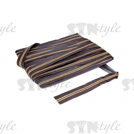 Декоративная тесьма с рисунком, цвет коричневый+светло-коричневый, ширина 22 мм, намотка 15 ярдов фото 3