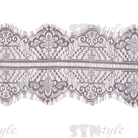 Кружево "Французское", ширина 140 мм, цвет темно-серый, длина 3 метра фото 1